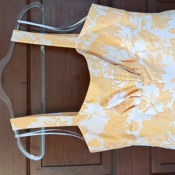 Kay Unger Ingrid Mango Jacquard Empire Waist Wide Leg Jumpsuit - Picture 6 of 16